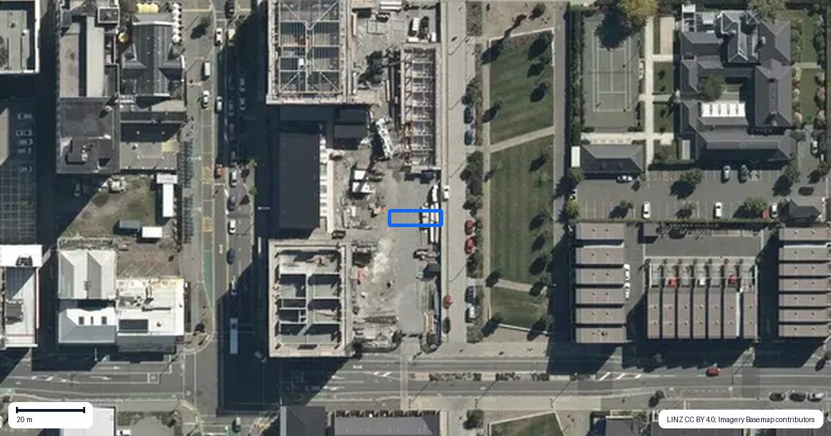 Property context map for 88 Huanui Lane, Christchurch Central, Christchurch