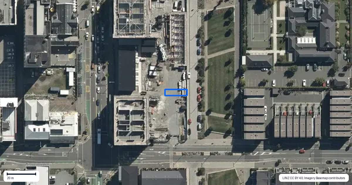 Property context map for 86 Huanui Lane, Christchurch Central, Christchurch
