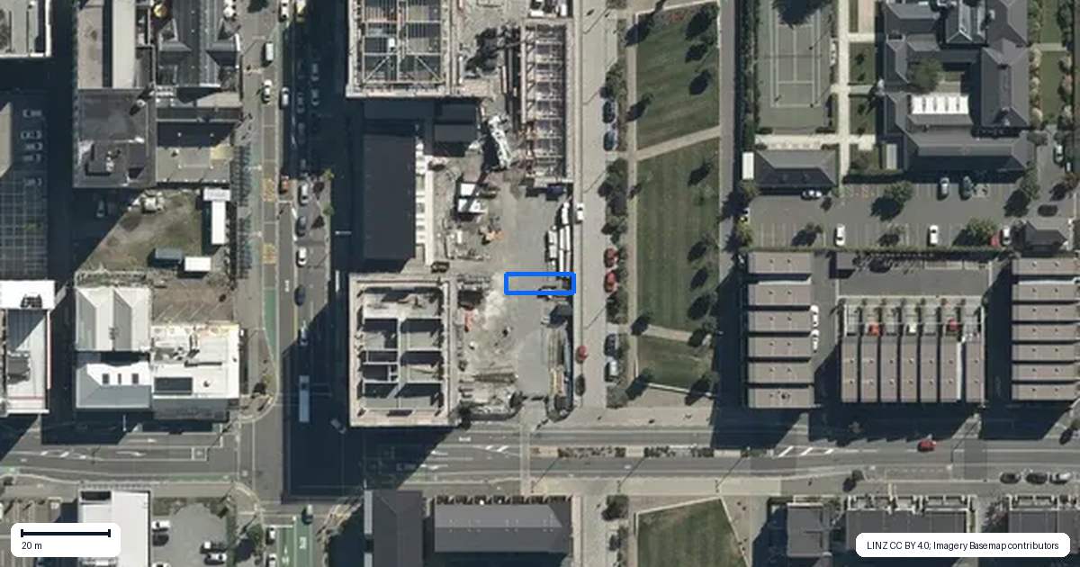 Property context map for 84 Huanui Lane, Christchurch Central, Christchurch