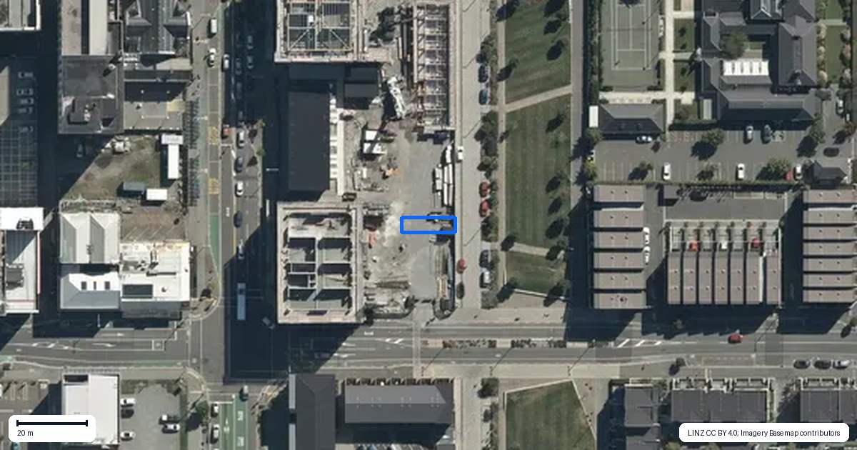 Property context map for 82 Huanui Lane, Christchurch Central, Christchurch