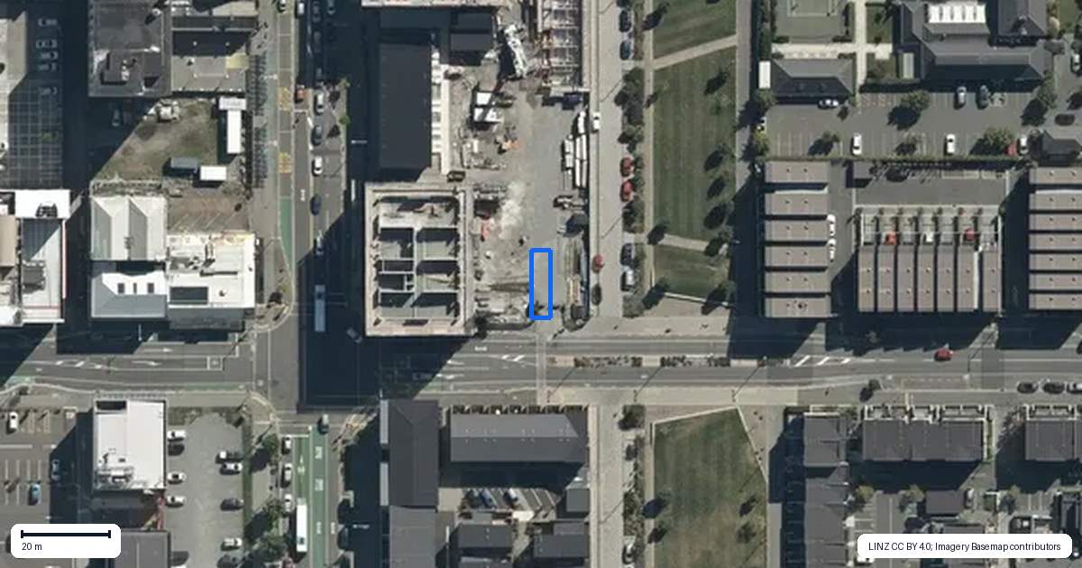 Property context map for 185 Hereford Street, Christchurch Central, Christchurch