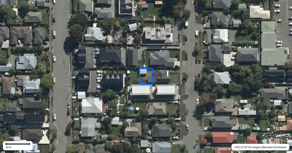 Property context map for 3/39 Woodville Street, Edgeware, Christchurch