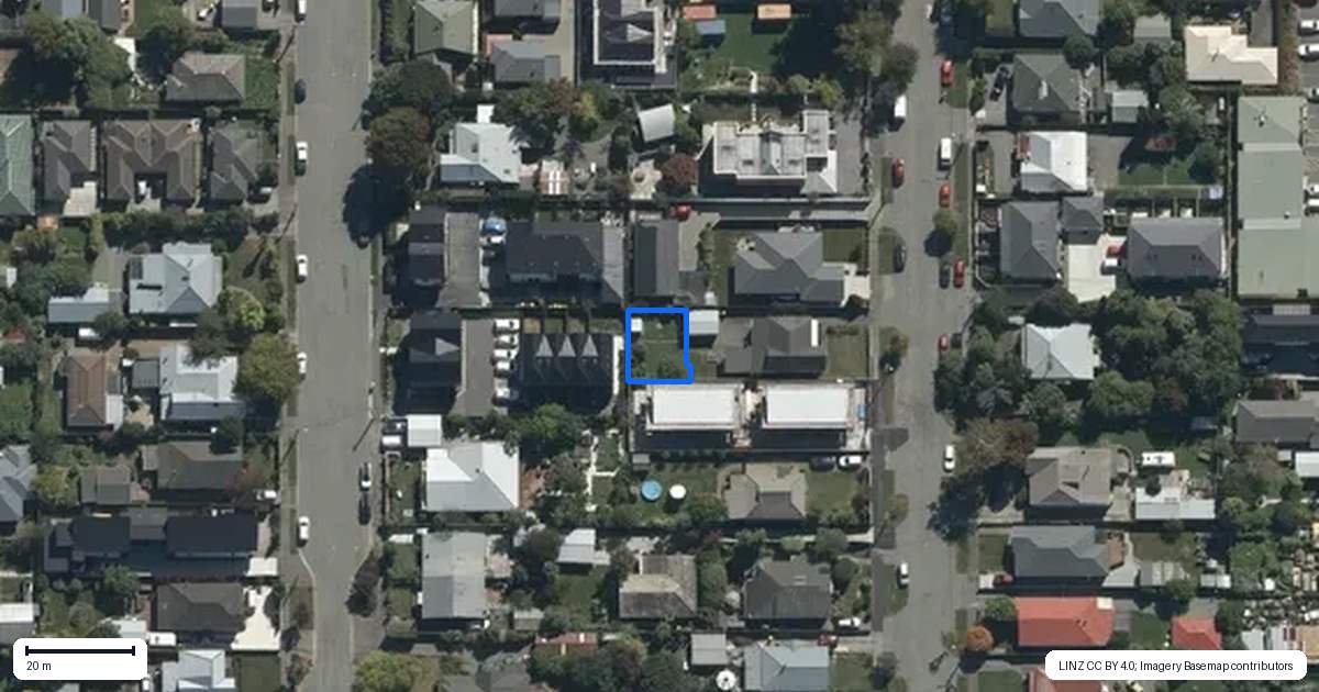 Property context map for 4/39 Woodville Street, Edgeware, Christchurch