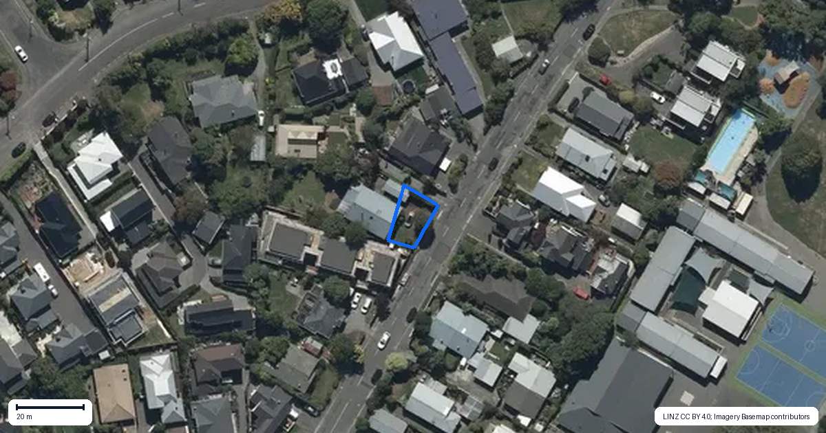Property context map for 1/21 Courtenay Street, St Albans, Christchurch