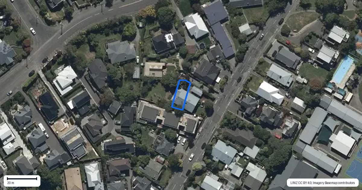Property context map for 3/21 Courtenay Street, St Albans, Christchurch