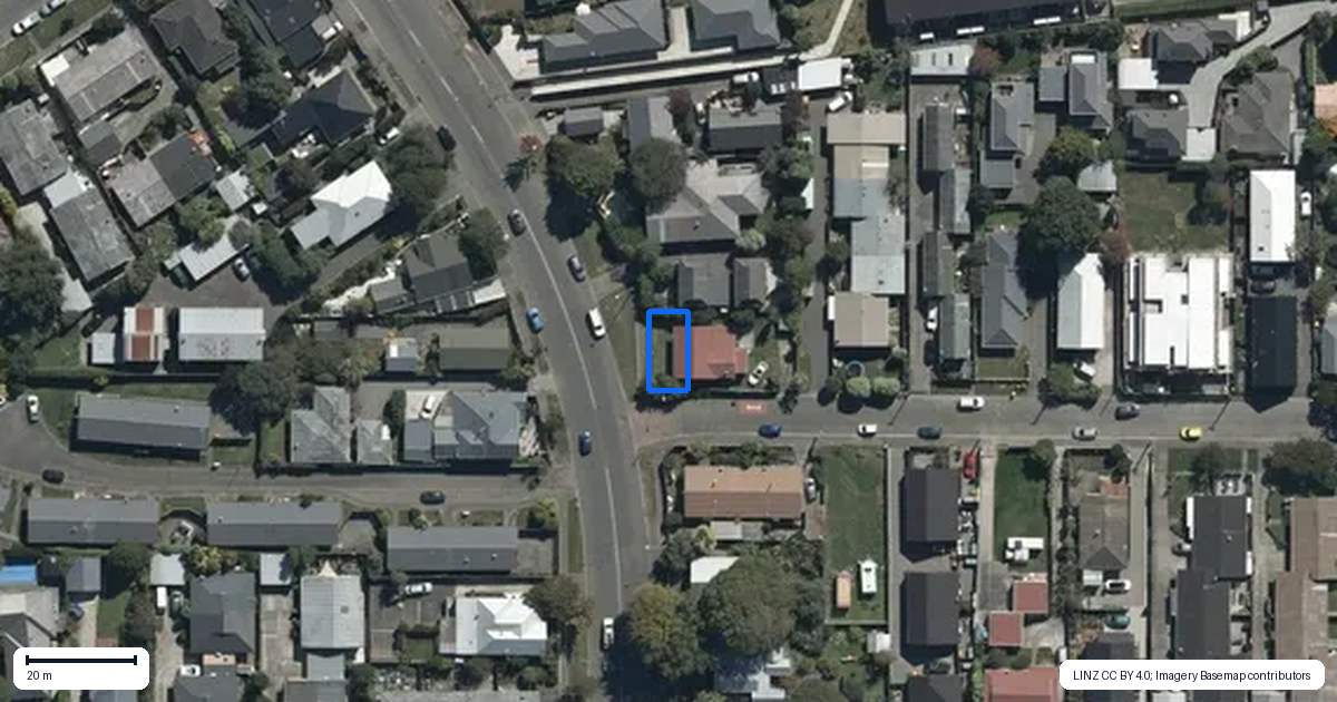 Property context map for 180 Springfield Road, St Albans, Christchurch