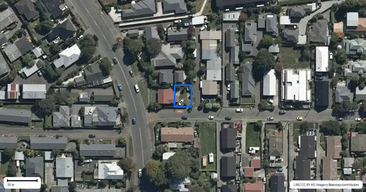Property context map for 5B Radnor Street, St Albans, Christchurch