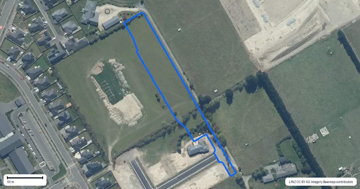 Property context map for 36 Boyce Drive, Rolleston