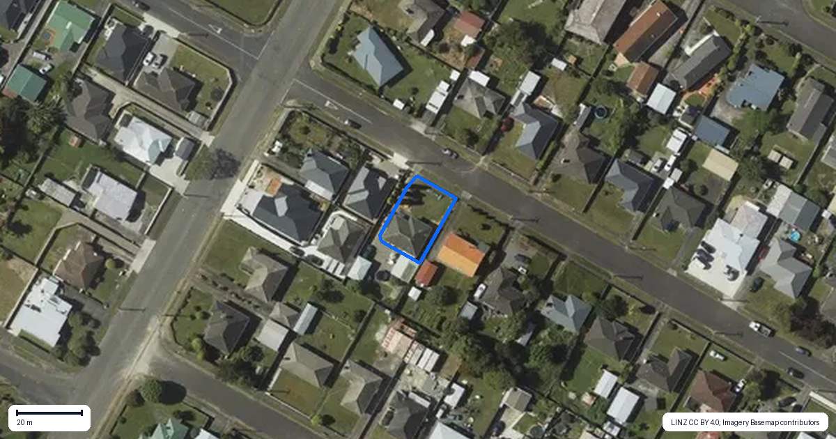 Property context map for 44 Power Street, Levin